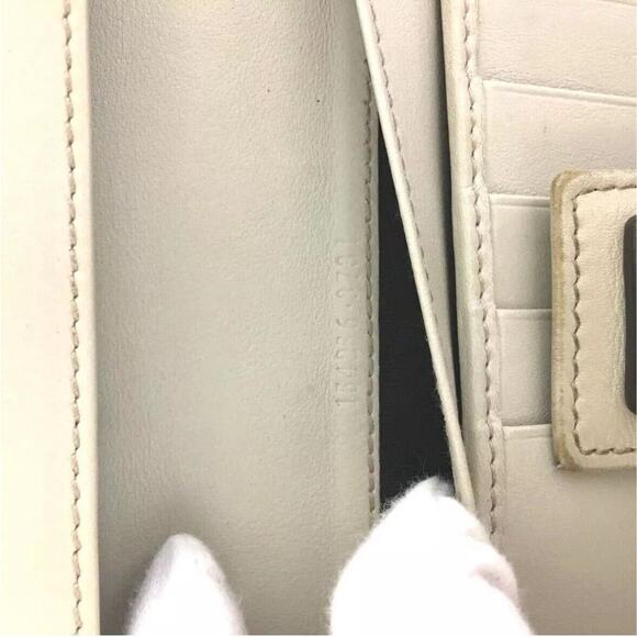 Authentic GUCCI Ssima Abbey GG Logo Leather Long Bifold Wallet Ivory - Picture 8 of 8